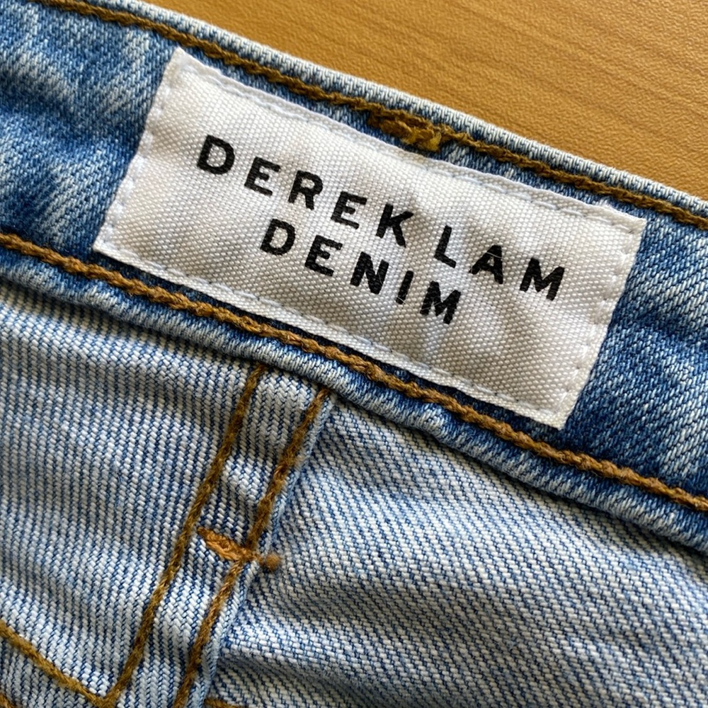 DEREK LAM DENIM Mila Mid Rise Girlfriend Jeans Bleach Dip Casual - Picture 8 of 10